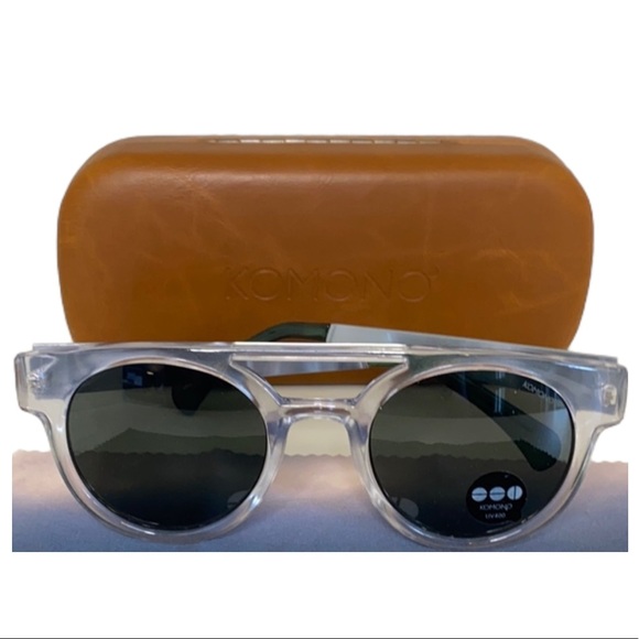 Komono Womens Sunglasses NEW Round Dreyfuss clear silver - Picture 3 of 16